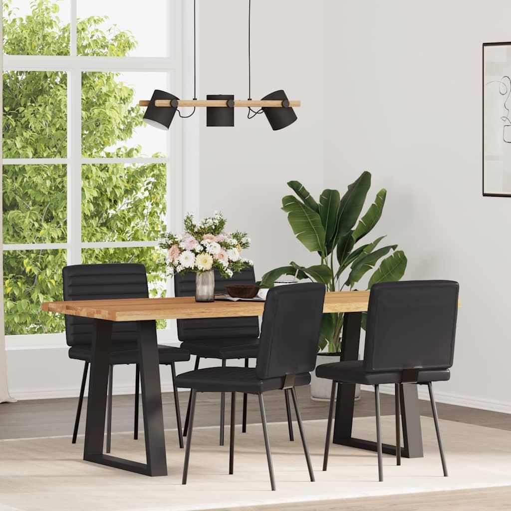 vidaXL Esszimmerstühle 4 Stk. Schwarz Kunstleder