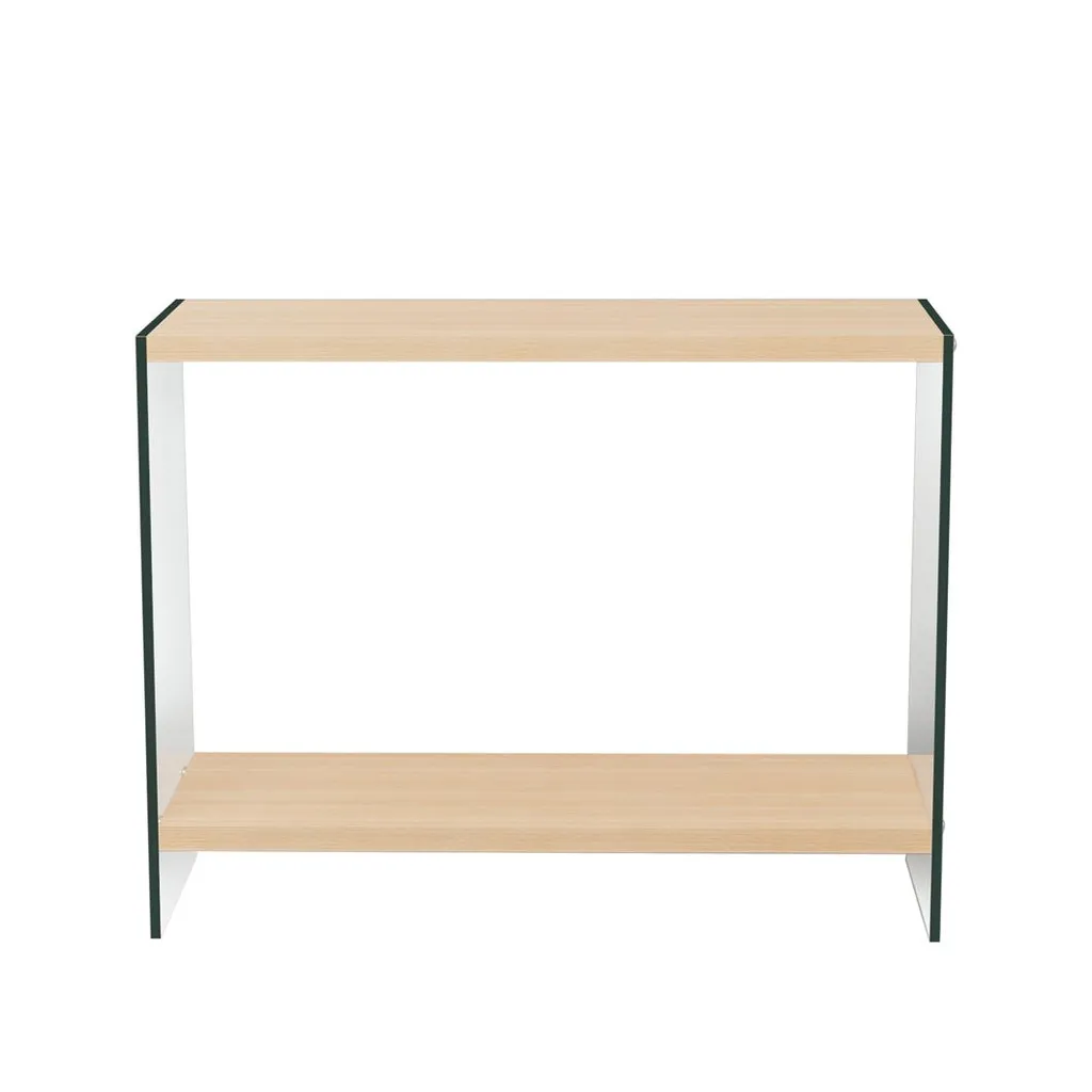 Console en verre trempé robuste 80cm avec structure métallique renforcée - 7