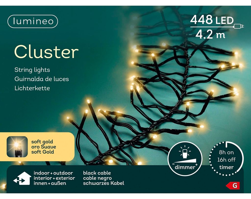 Lichterkette mit 448 LEDS - 4,2M - Soft Gold - 1800K - IP44 Immagine del prodotto 