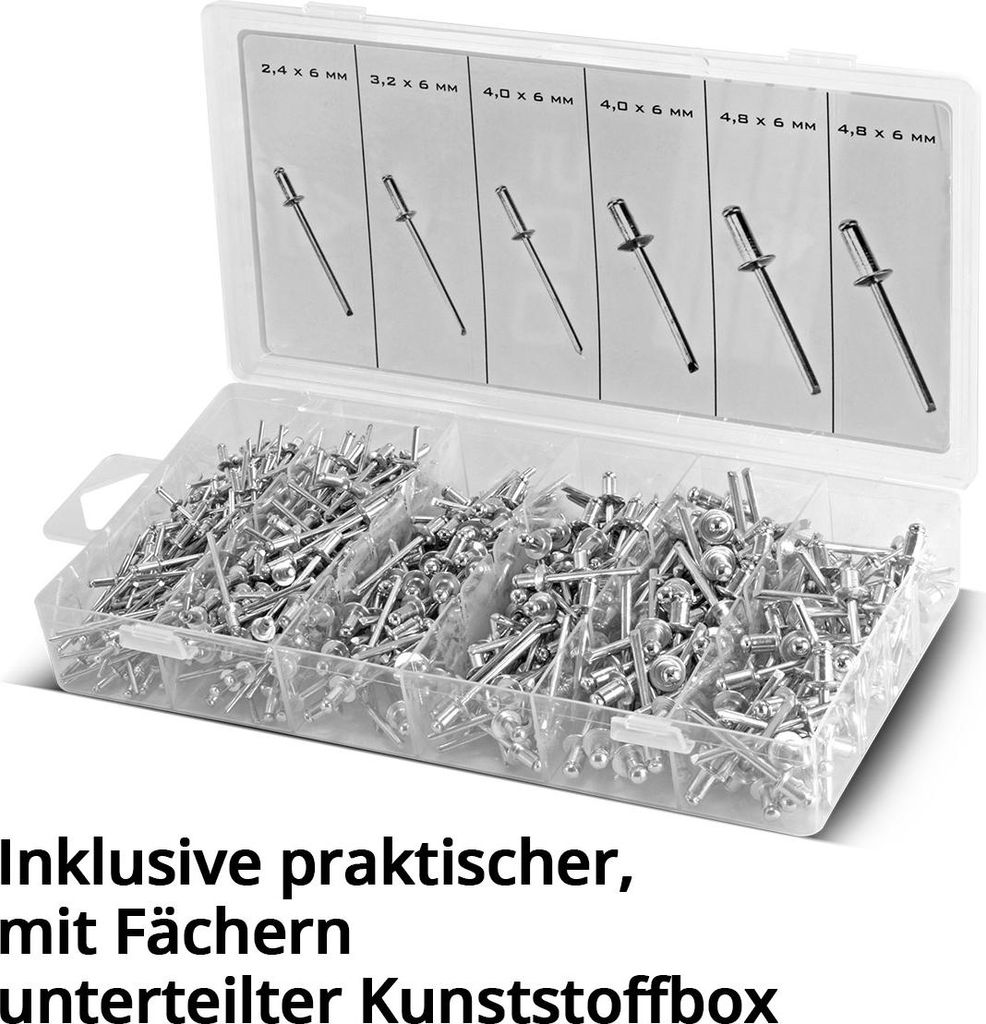 500 x Standard Blindniet Stahl/Stahl Flachkopf 3,0x10 - Klemmbereich:, 6,69 500 x Standard Blindniet Stahl/Stahl Flachkopf 3,0x10 - Klemmbereich:, 6,69