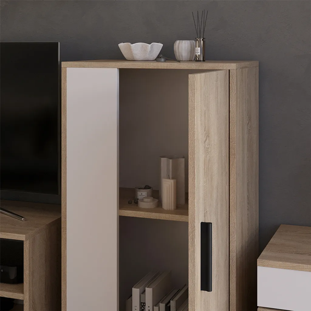 Commode Compacte Vicco Berno Sonoma 87cm : Solution Rangement Petits Espaces