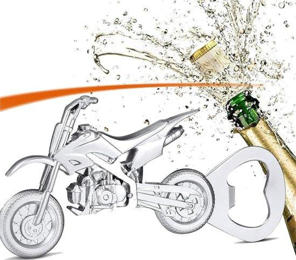 Alteisen Motorrad Flaschenöffner - Antik Design - Einzigartige Erbstücke - Silber