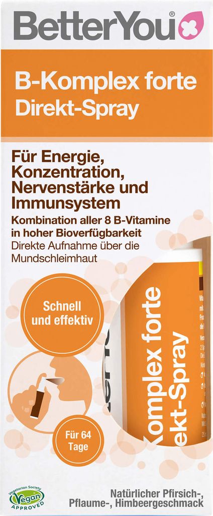 BetterYou Vitamine B-Complex Forte, direct spray, 25 ml Productafbeelding 