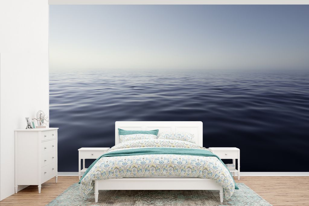 MuchoWow Fototapete für Wohnzimmer oder Schlafzimmer Wandtapete Vinyl Motivtapete Blick auf das Mittelmeer - 375x240 cm - Wand Tapete
