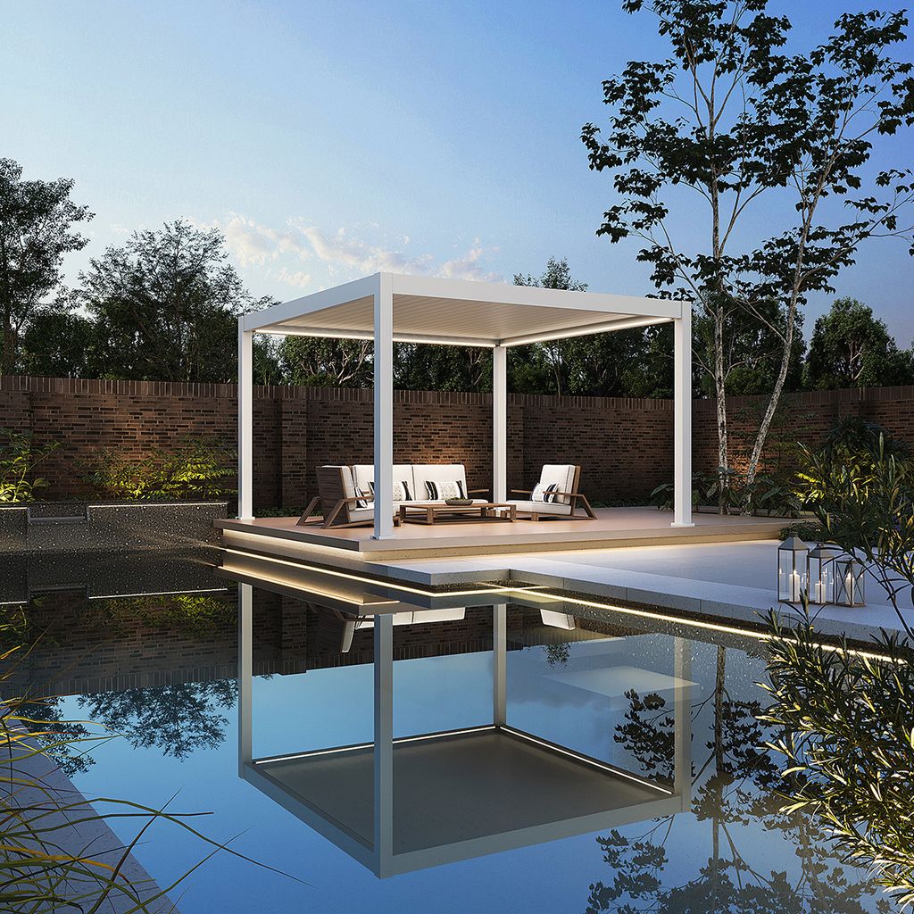 Deluxe Plus Elektrisch Pavillon Terrassenüberdachung Alu Produktbild 