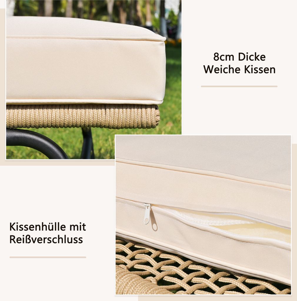 Flieks Gartenlounge Set 3-tlg, Balkonmöbel Set 3 Sitzer, Produktbild 10