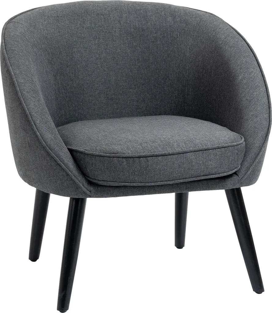 HOMCOM Chaise de salle à manger grise rembourrée - Design 71 x 65 x 75 cm