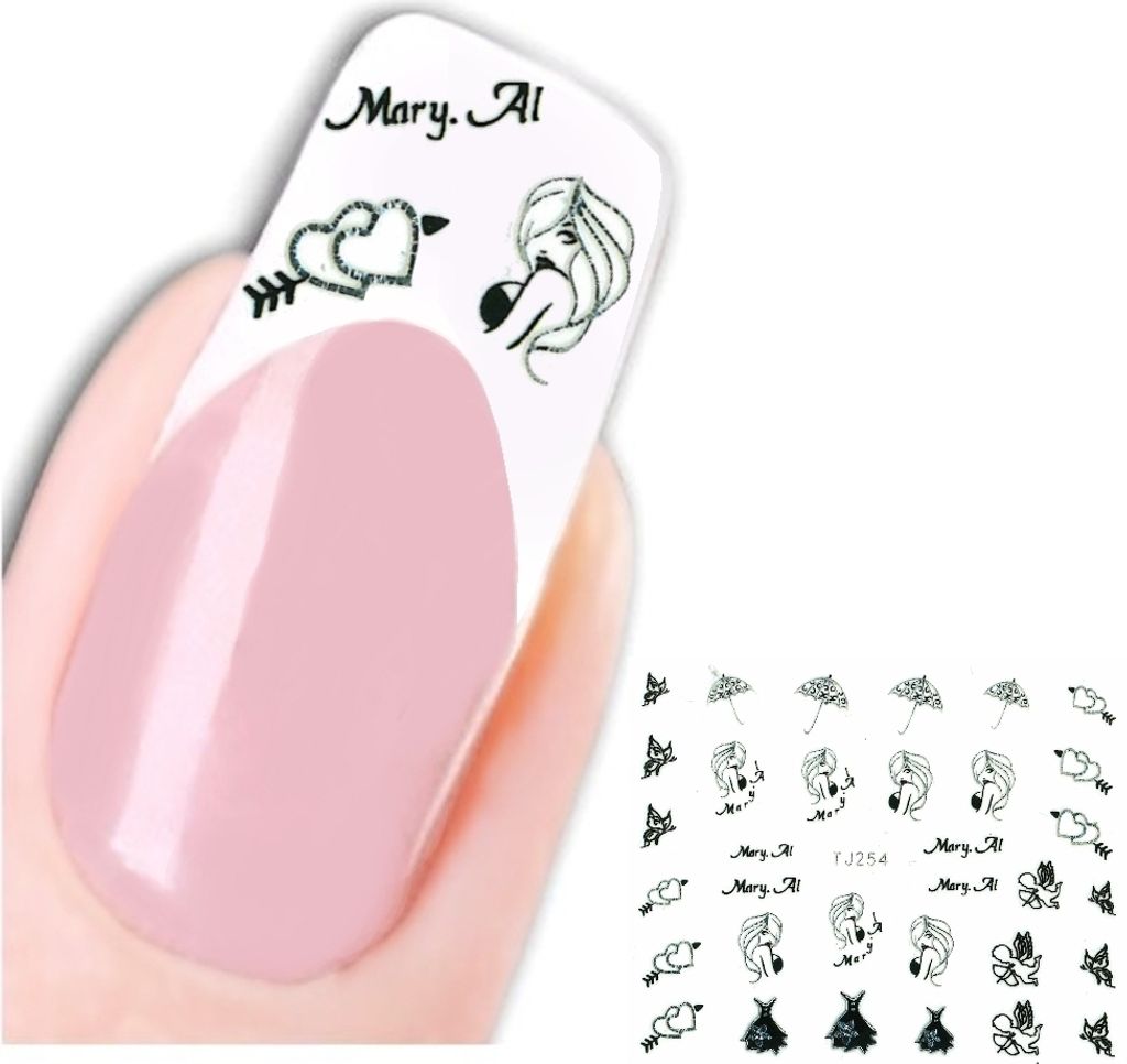 3D Nagel Sticker Nail Art Aufkleber Herz Modell Design
