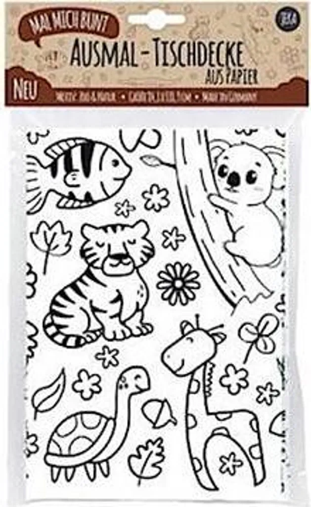 Tovaglia di carta da colorare Paint Me Colourful Zoo & Nature