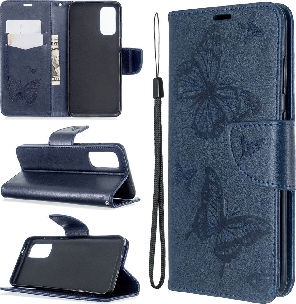 Mobigear Butterfly Samsung Galaxy S20 Hülle Klapphülle Geldbörse - Blau
