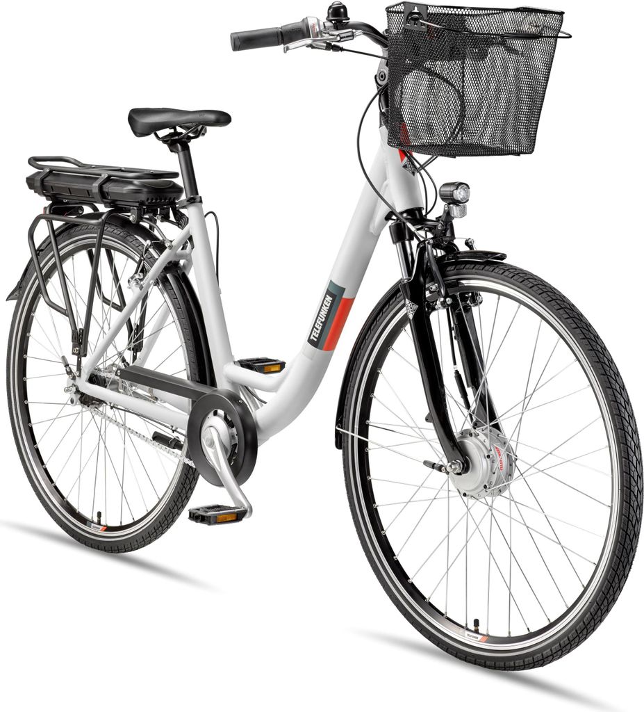Telefunken City E-Bike | Elektrofahrrad 28 Zoll | 7-Gang Nabenschaltung | Frontmotor | 536,5Wh Akku | EBike Pedelec