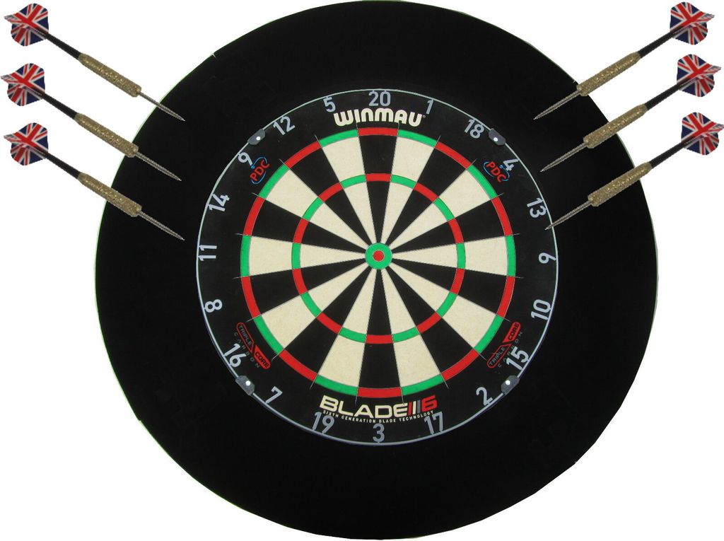 Winmau Blade 6 Triple Core PDC Carbon Dartboard + Surround Produktbild 