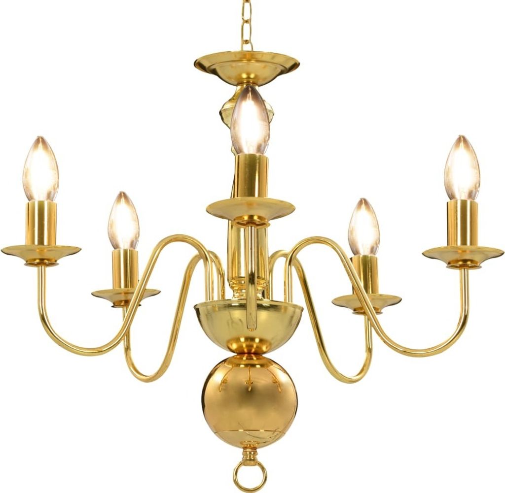 Vidaxl Kronleuchter 5xe14 Goldfarbe Immagine del prodotto 