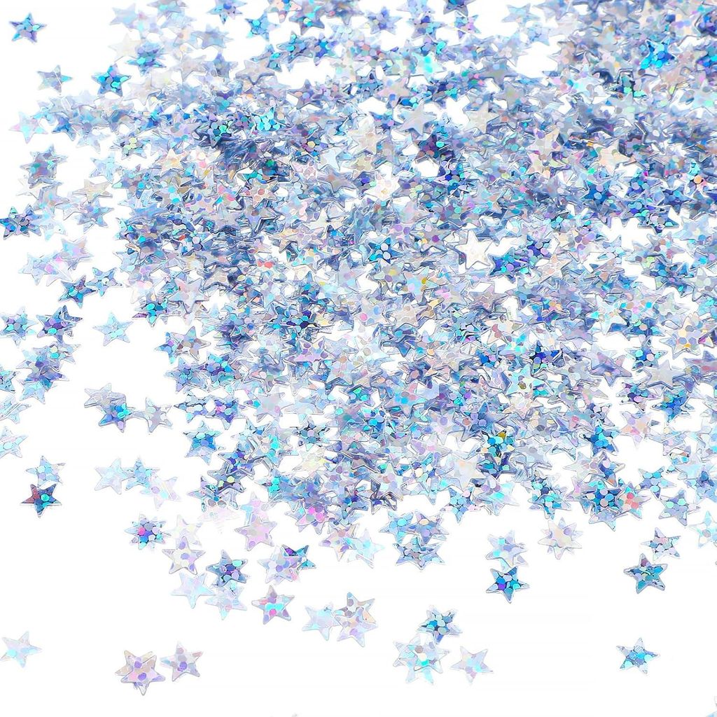 3000 Stück Sterne Konfetti Silberfarbe, Glitzerstern Partykonfetti Glitzer Sterne Deko, Stern Weihnachten Tischdeko, Sterndekoration für Hochzeit...