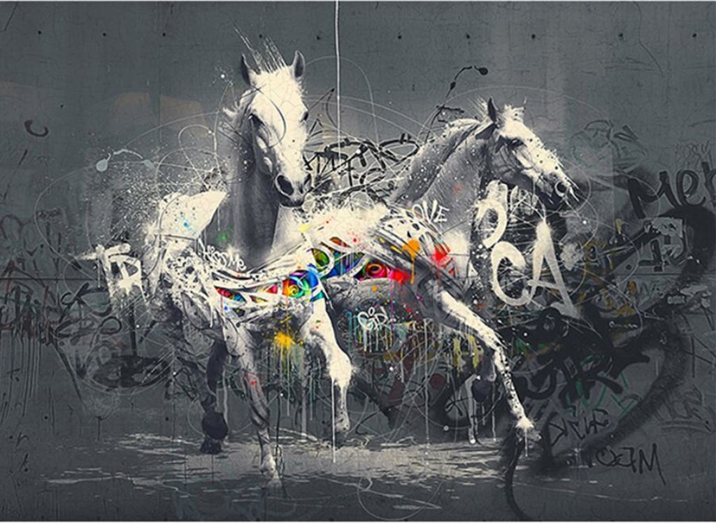 TPFLiving Kunstdruck LW-736 (OHNE RAHMEN) Poster - Leinwand - Wandbild - Hochauflösender Giclée-Druck, langlebig und hochwertig - Grafitti Art - ...