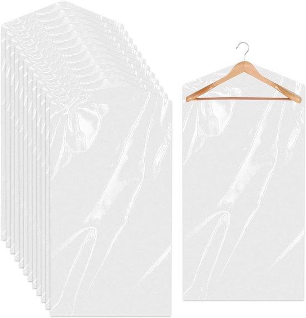 Transparante Stofftaschen Plastik Verpackungstaschen Dichte Hängetaschen Dichte Kleidung Schützende Wäschesäcke Geeignet für Anzüge und Hemde...