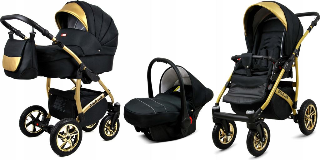 BabyLux® Gold Lux | Kočík 3v1 Set | Onyx | Kombinovaný Obrázok produktu 