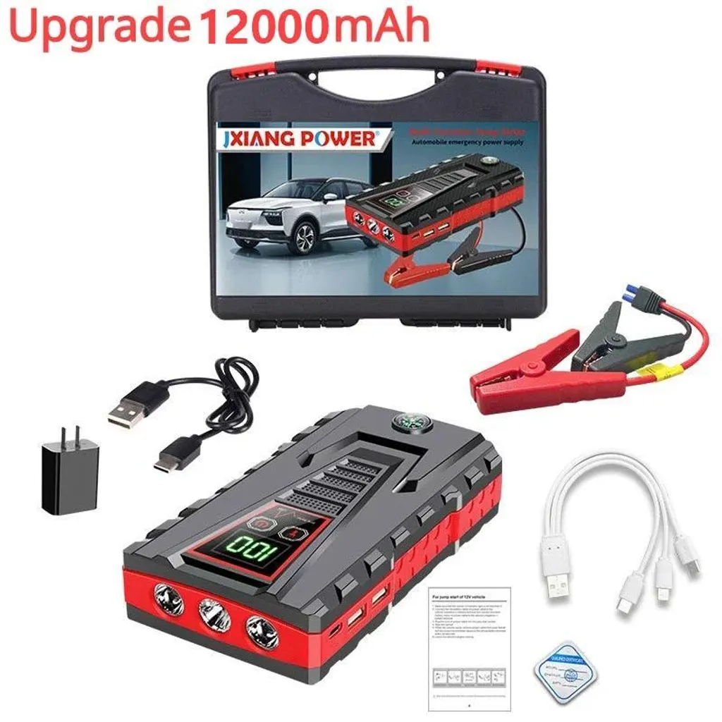 Booster de démarrage pour moteur essence et diesel avec kit de secours
