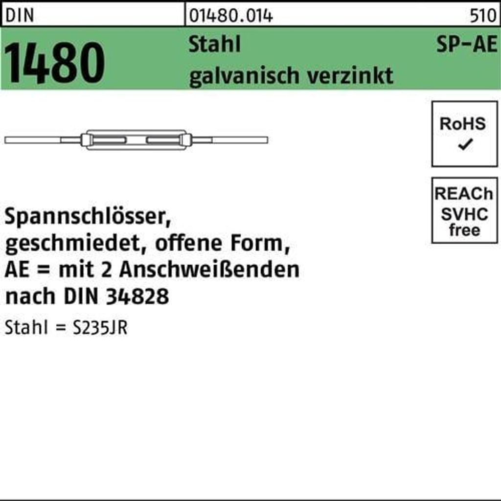 Reyher Spannschlösser DIN 1480 St. SP AE M 16 vz (1 Stück)