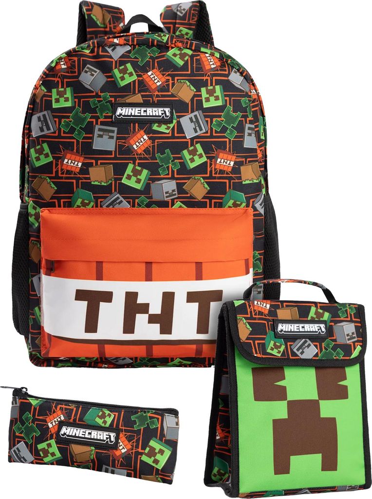 Minecraft - Rucksack-Set für Kinder , Logo (3er-Pack) NS9371 (Einheitsgröße) (Bunt)