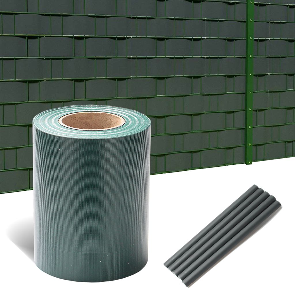 SWANEW 8x 70m Sichtschutzfolie Gartenfreude Folie PVC Zaun Folie SichtschutzStreifen,Grün