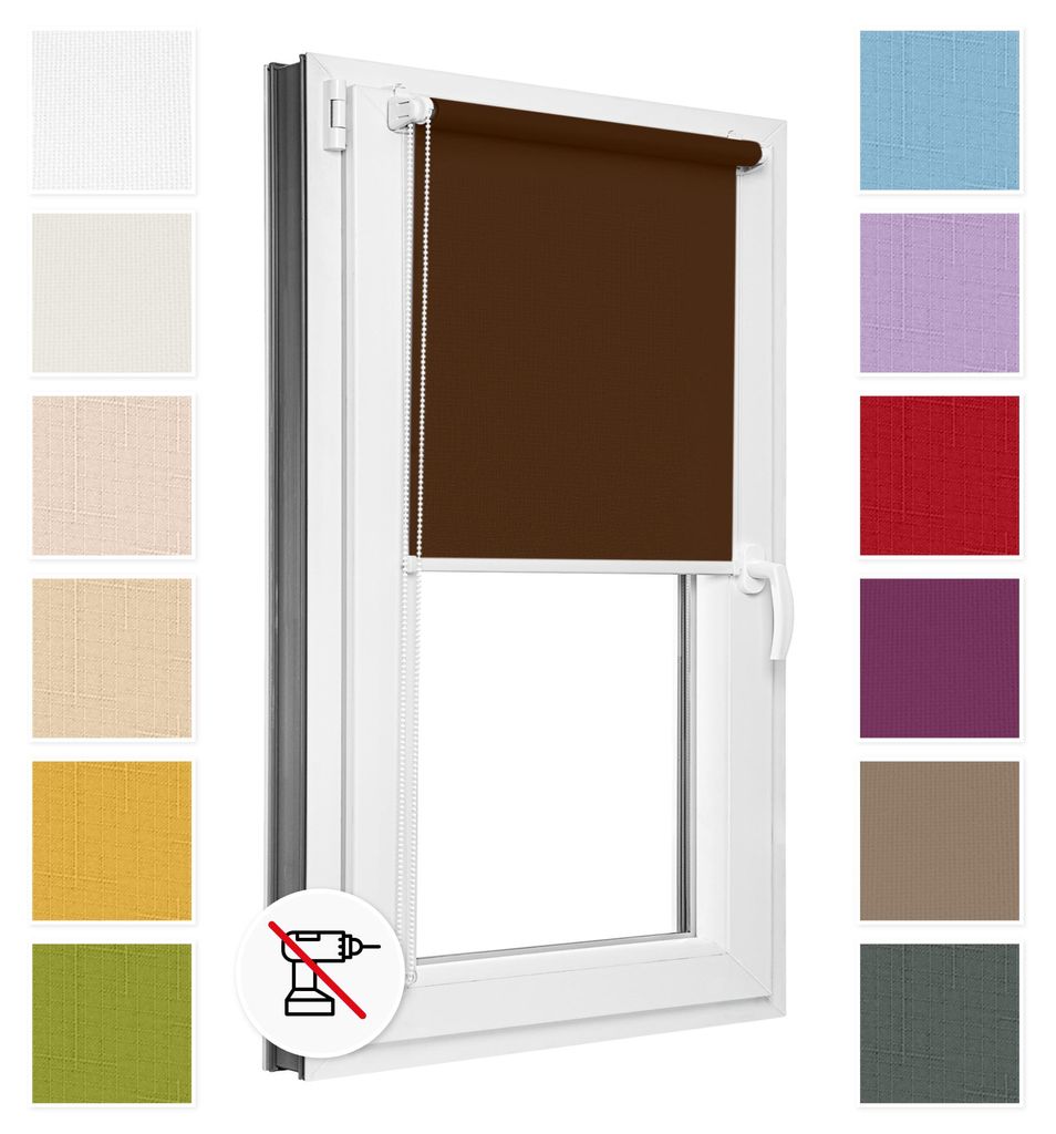 Estika Rollo ohne Bohren - 45 x 150 cm - Bronze - Klemmfix Produktbild 