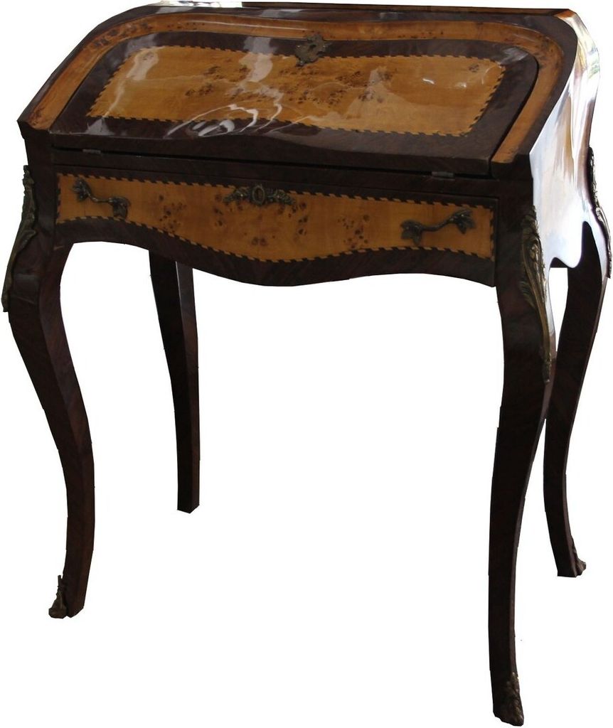 Casa Padrino Barock Sekretär Mahagony Braun - 74 x 45 x H 88 cm - Sekretär Antik Stil