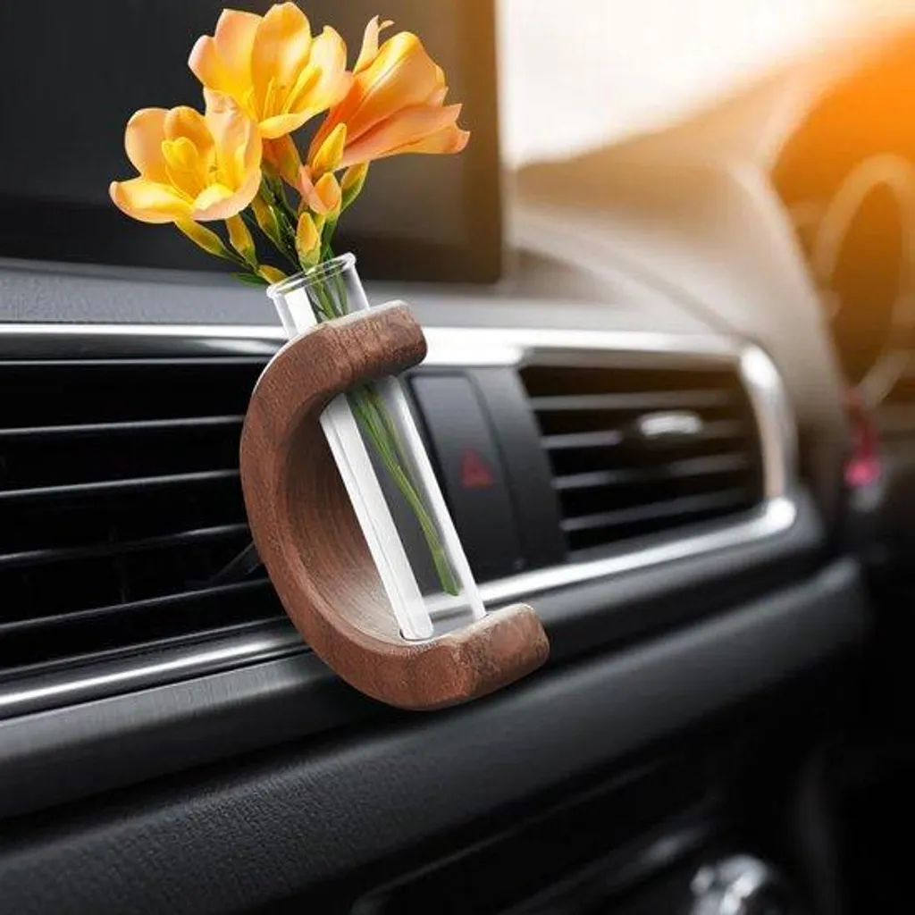 Fleurs en bois pour voiture avec clip : personnalisez votre intérieur