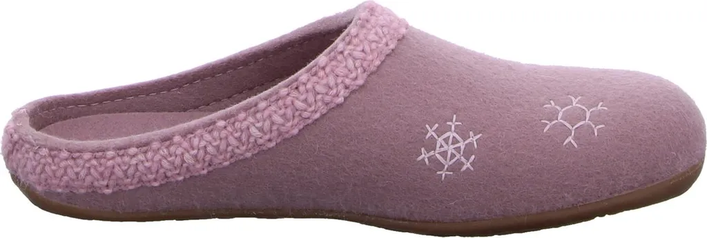 Pantoufles en Laine Haflinger Everest Snowflake Rose Taille 39