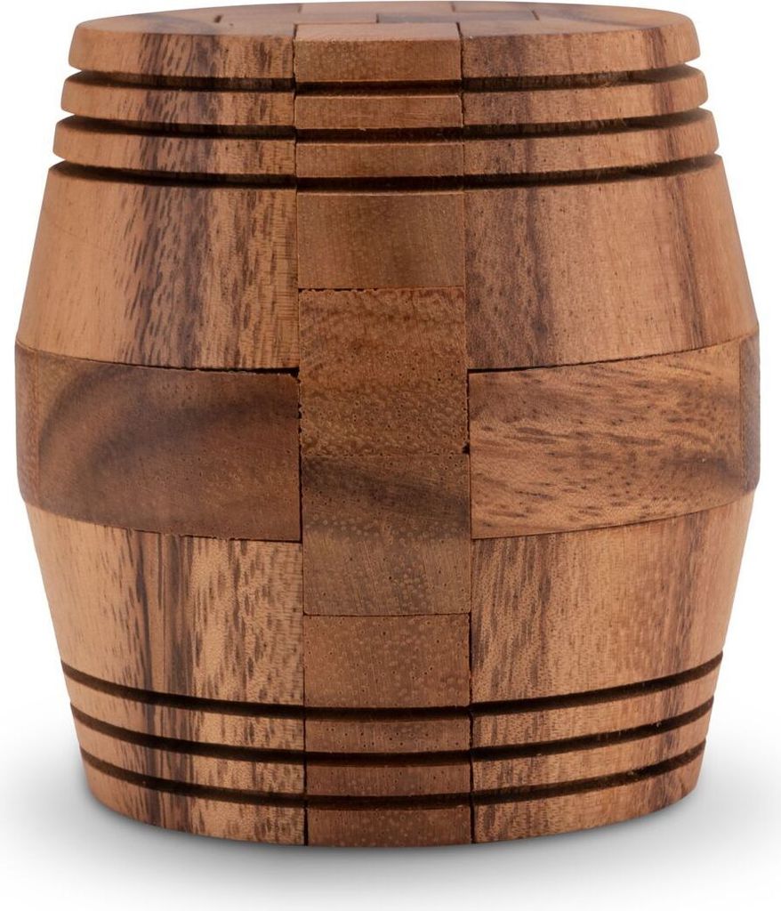 Barrel 3D Puzzle – Holzfass Ø 7 cm | Knobelspiel aus 12 Teilen aus Samena-Holz