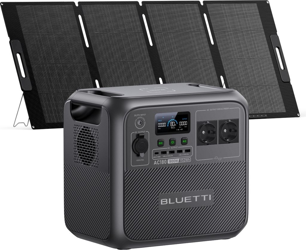 BLUETTI AC180 mit MP200 Solar Stromerzeuger kit, 2 1800W Produktbild