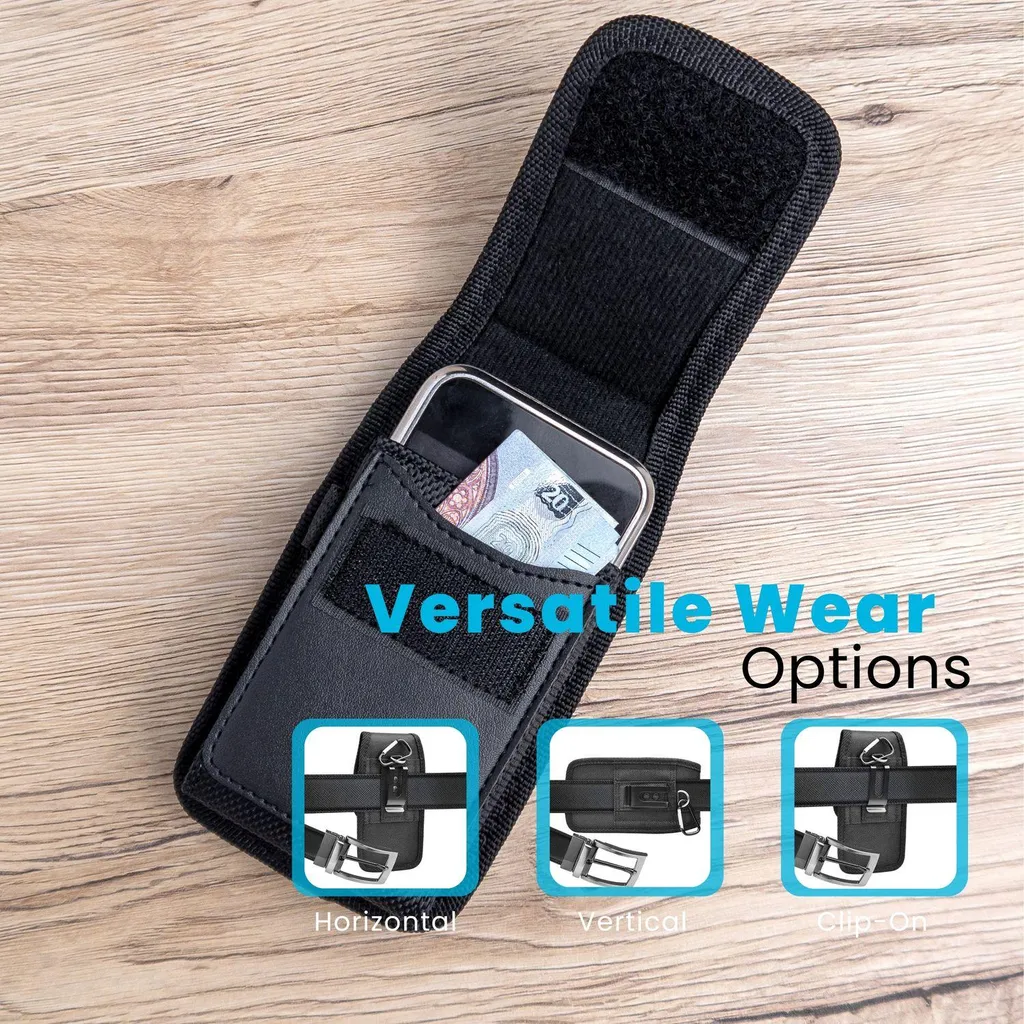 Cadorabo Custodia Sony Xperia M5 con Clip Cintura e Moschettone Nero - 4