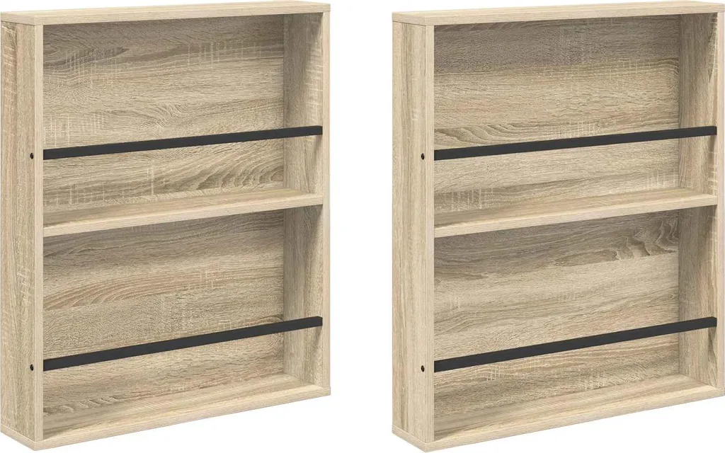 SYFAX™ Elegance: Set 2 Mensole Porta Riviste Rovere Sonoma 60x70cm