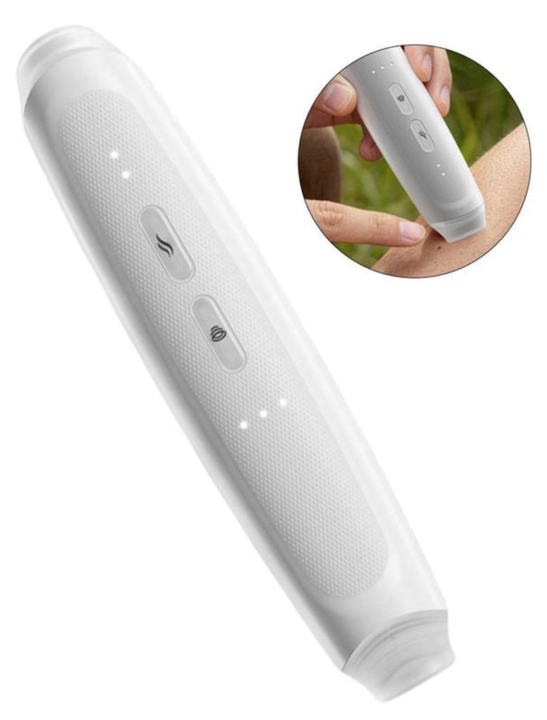 Elektrischer Stichheiler gegen Insektenstiche, Wärme- & Produktbild 