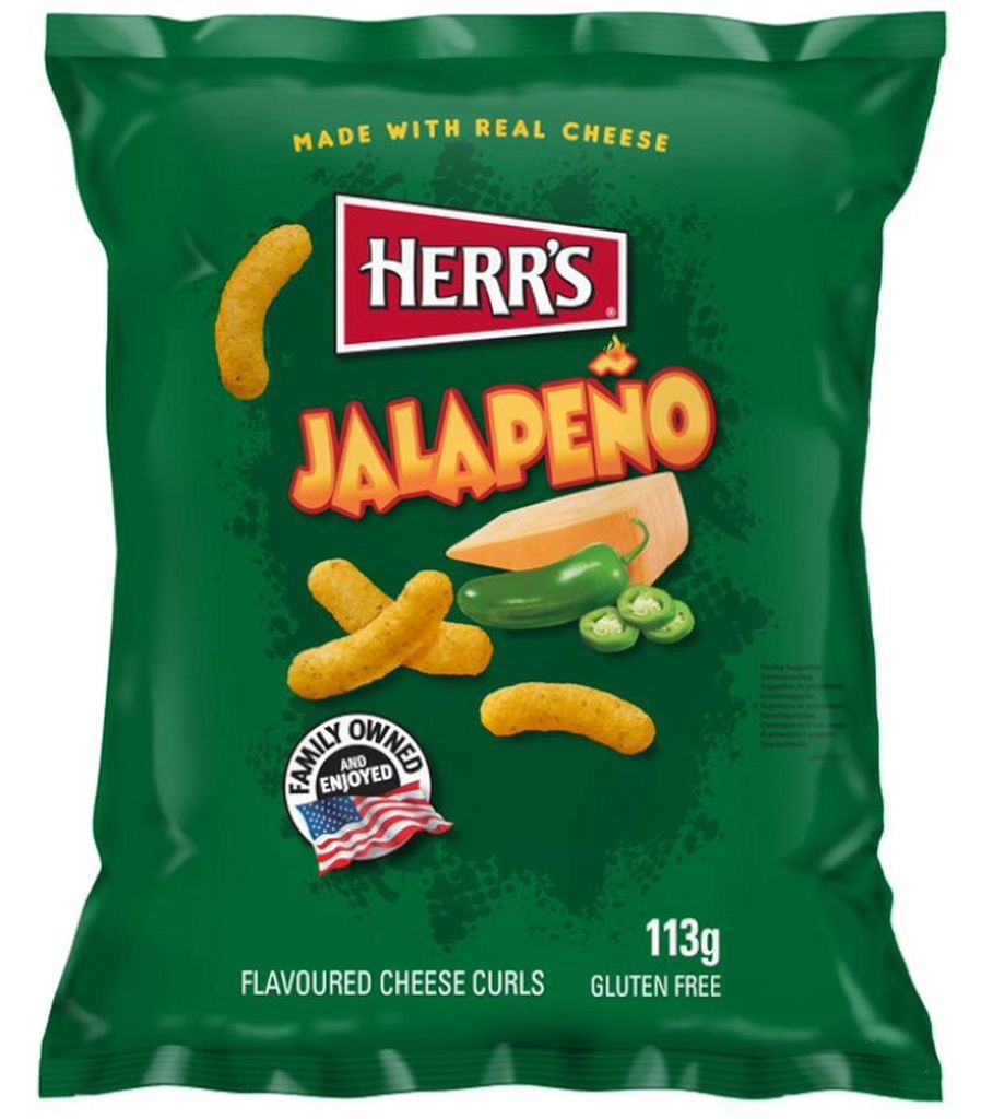 Herr's Jalapeno Flavored Cheese Curls 113g USA Zdjęcie produktu 