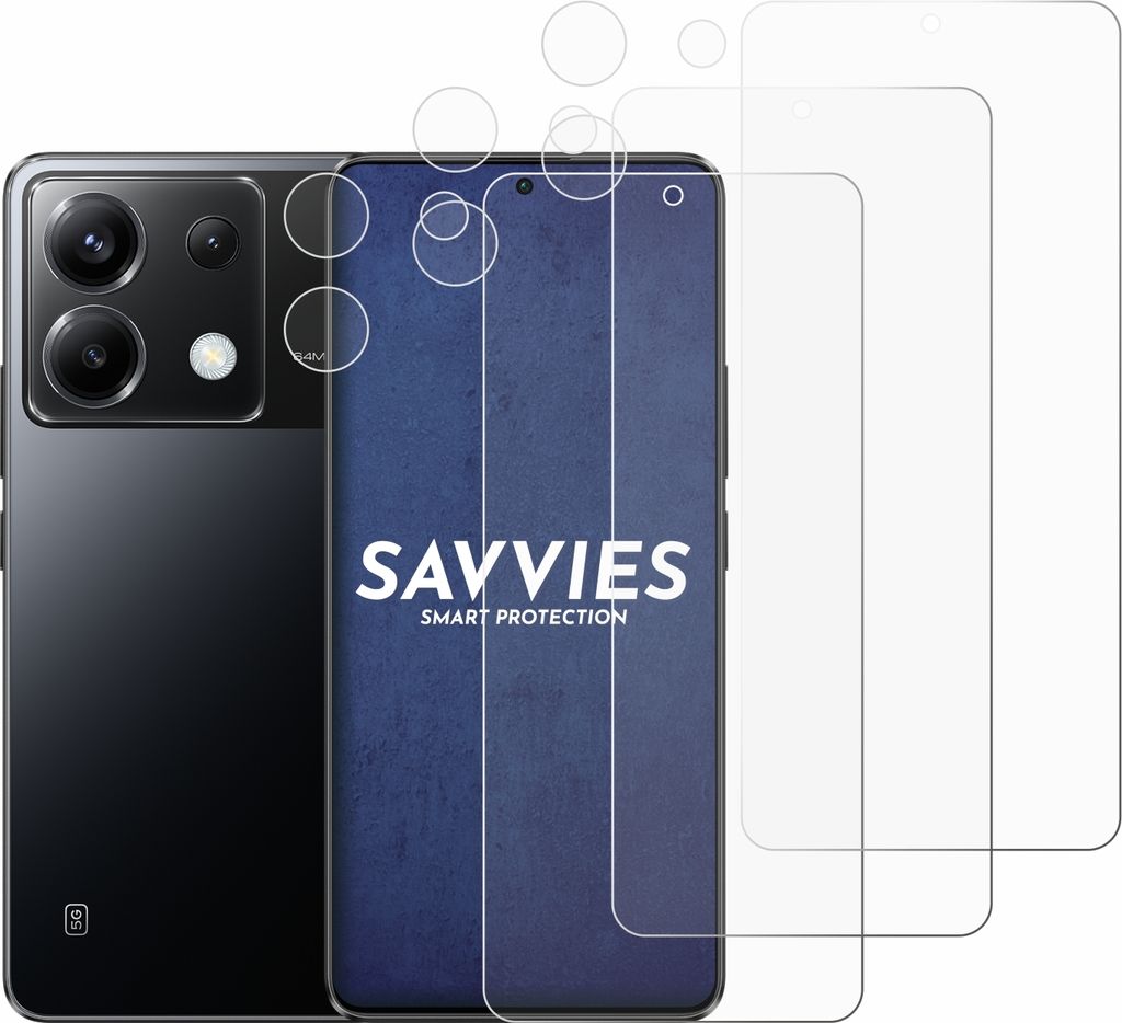 6x Für Xiaomi Poco X6 (Display+Kamera) Schutzfolie Savvies Produktbild 