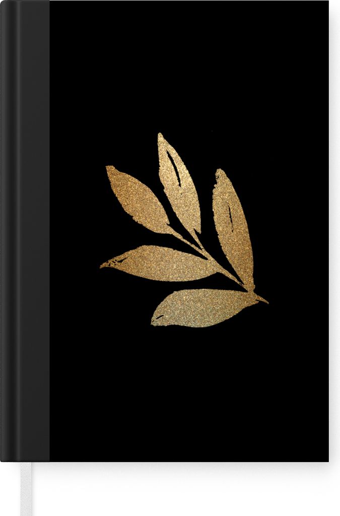 MuchoWow Notizbuch Tagebuch Haushaltsbuch Notebook A5 Blatt - Gold - Zweig - Notizblock - Notizheft - Notebook - Schreibblock - Papier