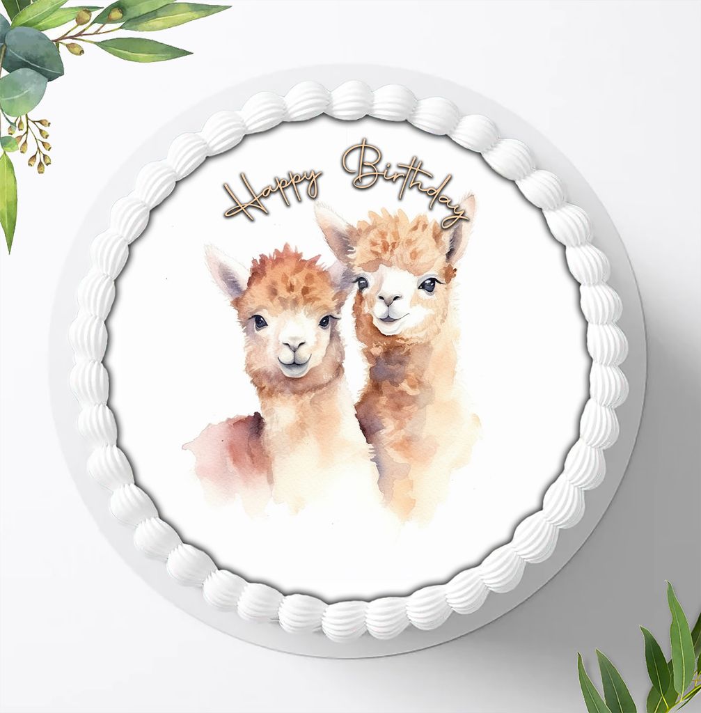 Für die Geburtstags Torte ein Tortenaufleger, Zuckerbild mit dem Motiv: Dschungeltiere, Essbares Foto für Torten, Fondant, Ø 20cm, 1498z