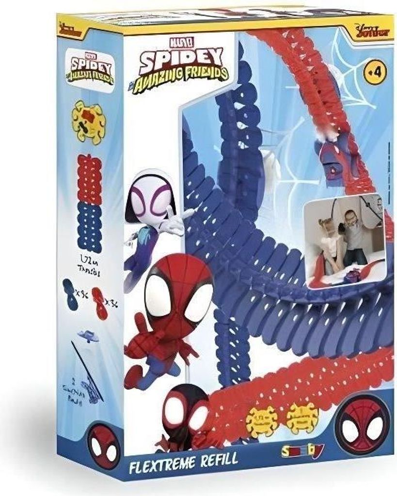Flextreme Spidey Nachfüllpackung, 72 Schienen, 1.72m zusätzliche Schienen, 2 Saugnäpfe zur Befestigung