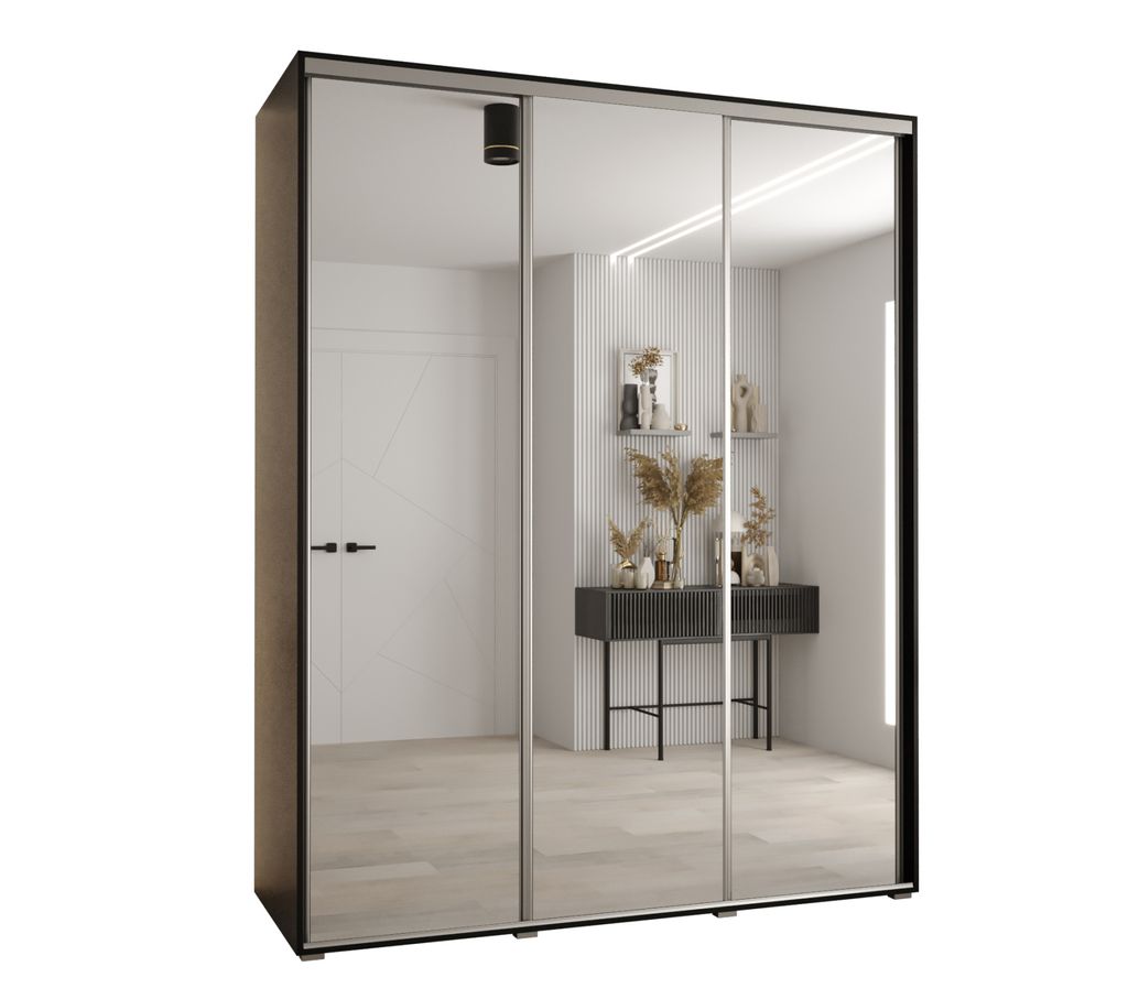Kleiderschrank ASIRI 2 – 190/60 cm, schwarz/silber