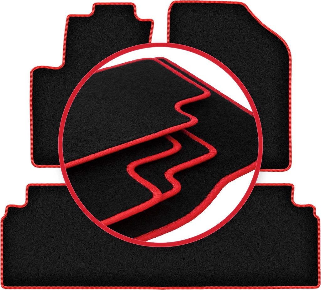 CARLUX-RED Autofußmatten für: Kia Venga Minivan (2009-2017)