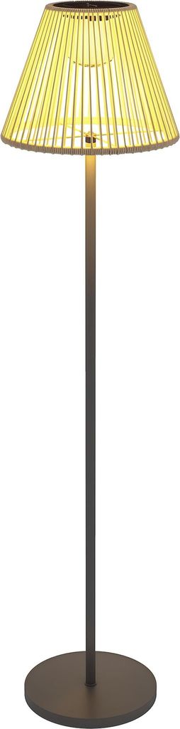 Solar-Gartenleuchte, Rattan-Optik, warmweiß 2500K, IP44 wasserdicht, – Outdoor-Stehlampe solarbetrieben | 8h Leuchtdauer