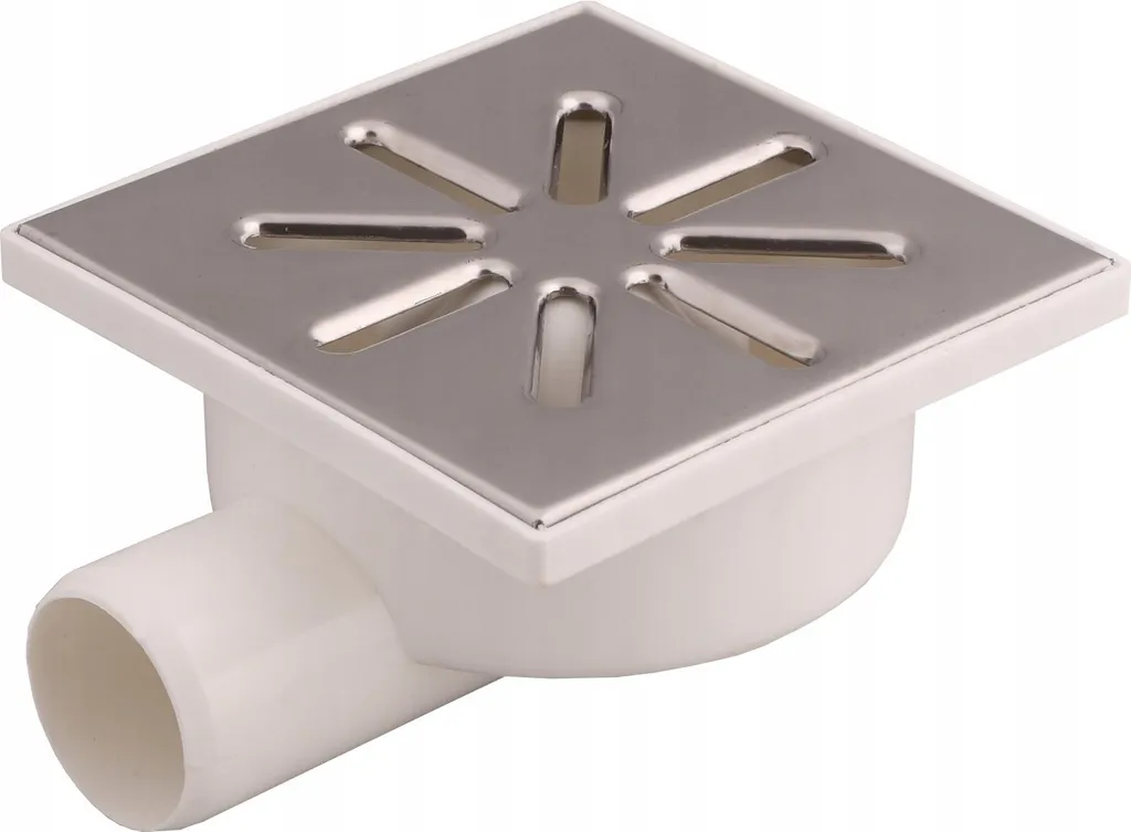 Scarico Pavimento AQUER 15x15 Ø50 Laterale - Design Tecnico