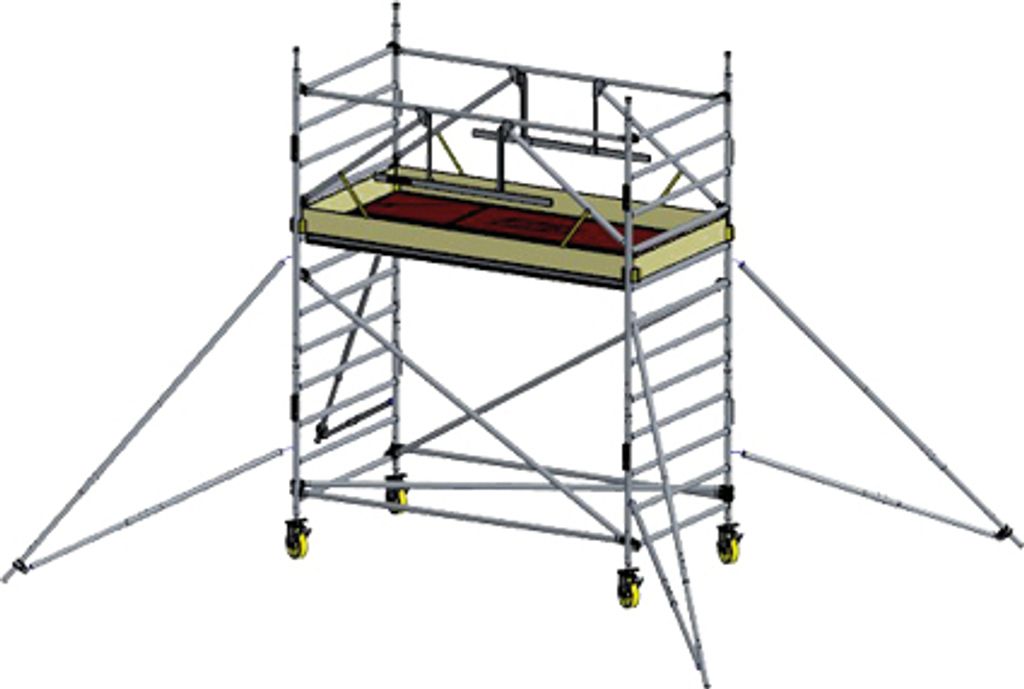 Alu Fahrgerüst Mod. E neue Norm SAFE - Breite: 1,30 m - Gerüstl.: 2,50 m, Arbeitsh.: 4,30 m