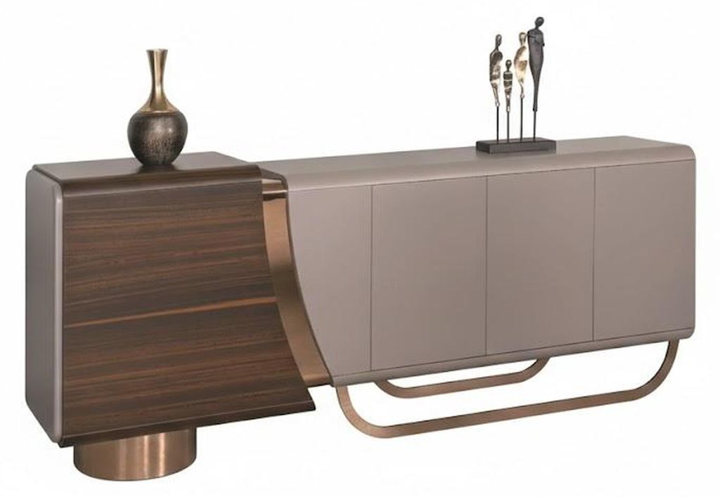 Grau-Brauner Büro-Set Exklusiver Schreibtisch Chefsessel Couchtisch