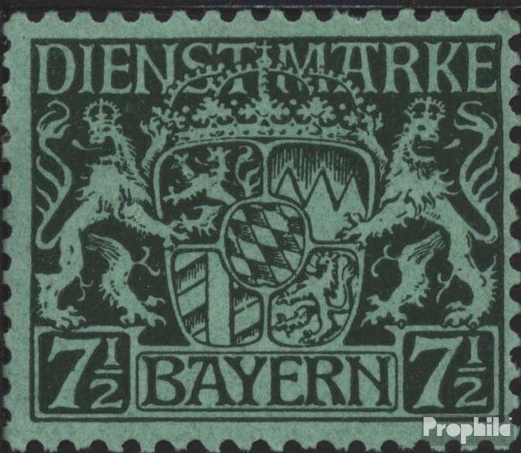 Briefmarken Bayern 1916 Mi D18 postfrisch Staatswappen Produktbild