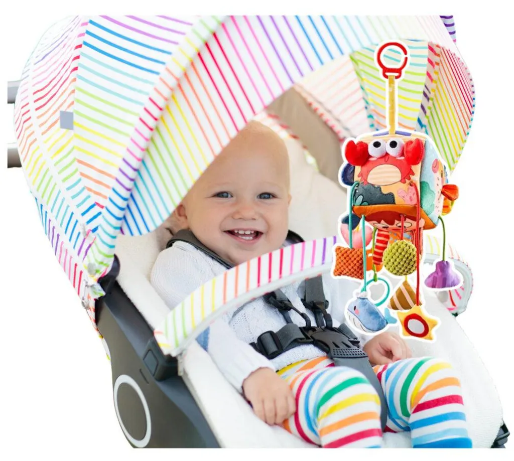 Cube sensoriel doudou marin pour stimuler la motricité fine de bébé - 3