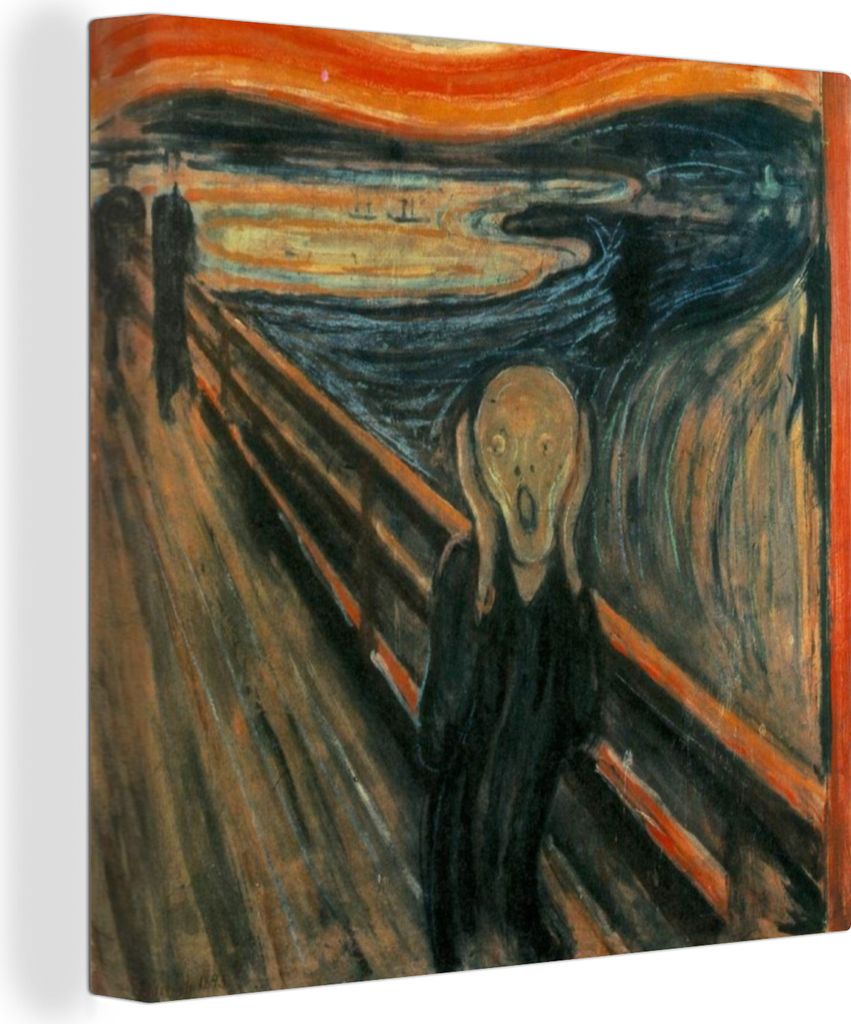 MuchoWow - Leinwandbilder - Der Schrei - Edvard Munch, Wandbild, Wanddeko Bilder Wohnzimmer, 20x20 cm