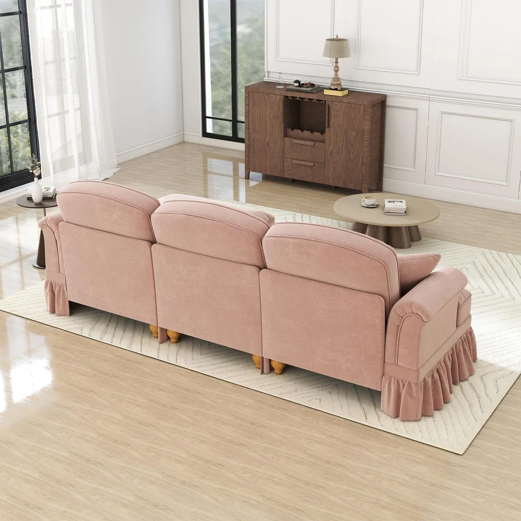 Canapé d'angle confortable en chenille pour optimiser votre coin salon - 5