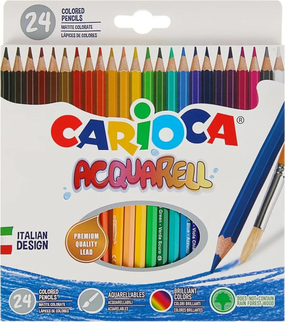 Boîte de 24 Crayons de Couleur pour Enfants et Fournitures Scolaires